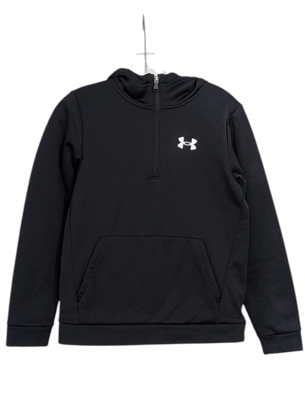Under Armour Black Quarter Zip Pullover Hoodie - Size Large Boys Unisex Girls